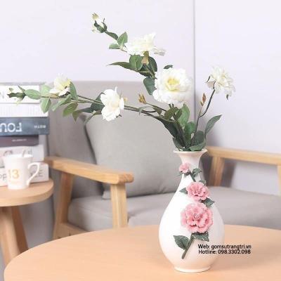 BÌNH SỨ ĐẮP NỔI HOA CAO CẤP